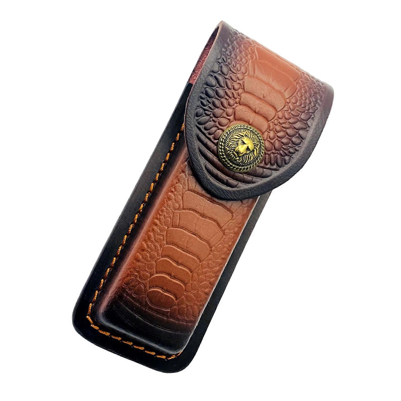 Leather Knife Cover Functional Tool  Practical Knife Roll Case Multifunctional Knife Scabbards  brown
