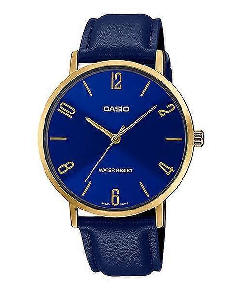 CASIO COLLECTION MINIMAL, LEATHER - BLUE