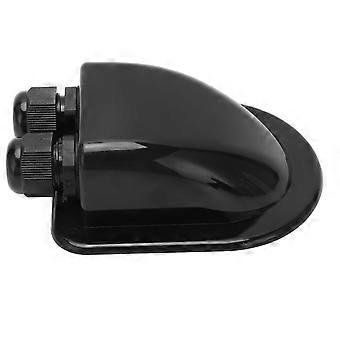 Solar Gland Double Cable Entry IP68 Waterproof ABS Mount Housing Accessory for RV Yacht Black