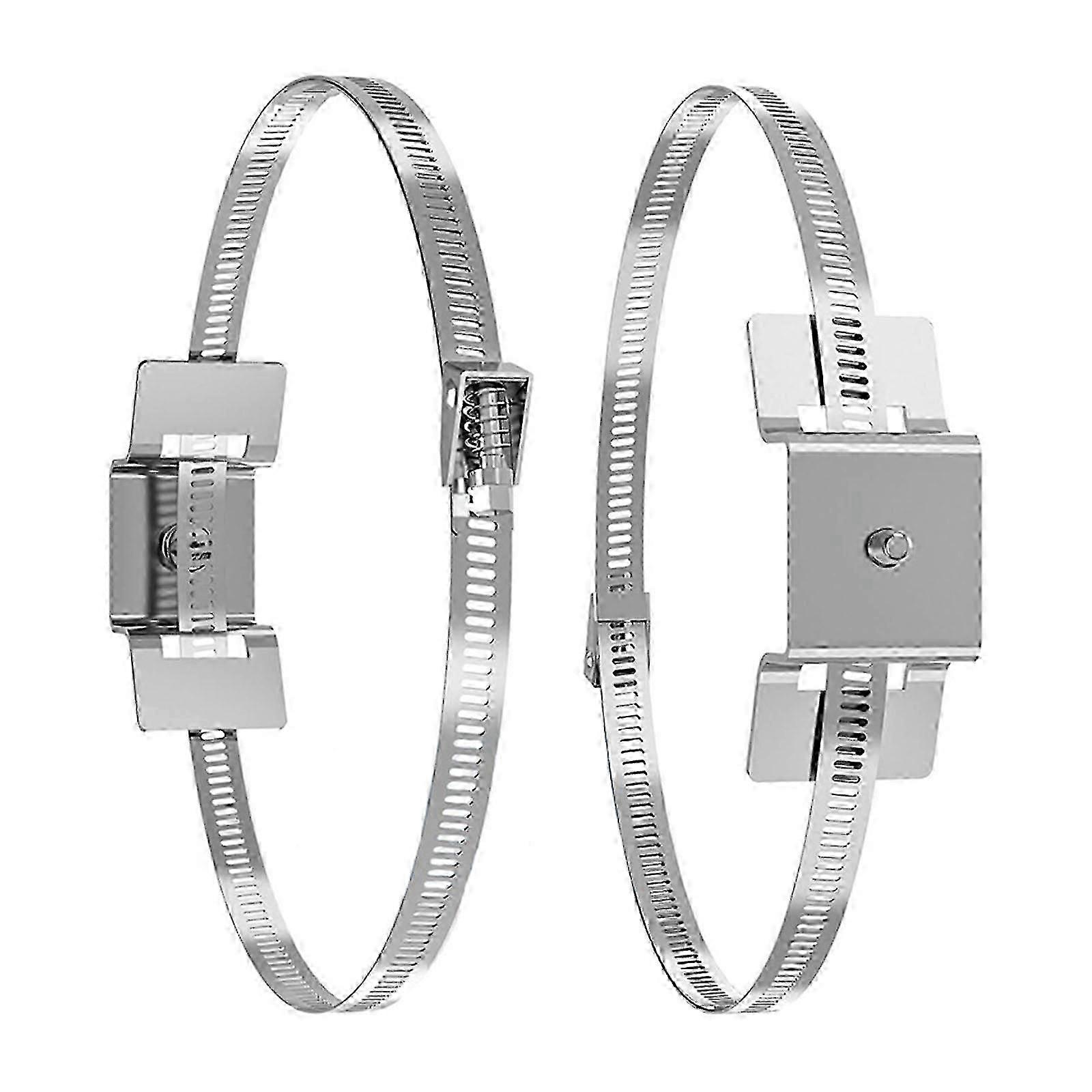 2-Pack Adjustable Stainless Steel Pole Mount Brackets