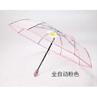 Transparent Automatic Umbrella Women's Umbrella Folding Parasol  For Rain And Sun Windproof  Women Rain Umbrellas Free Shipping
