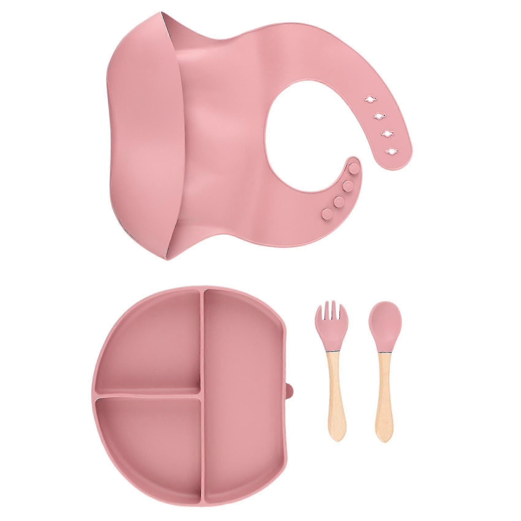 Adjustable Bib,spoon,compatible Withk Set Compatible With Kids Compatible With Infant Self Eating Set 2