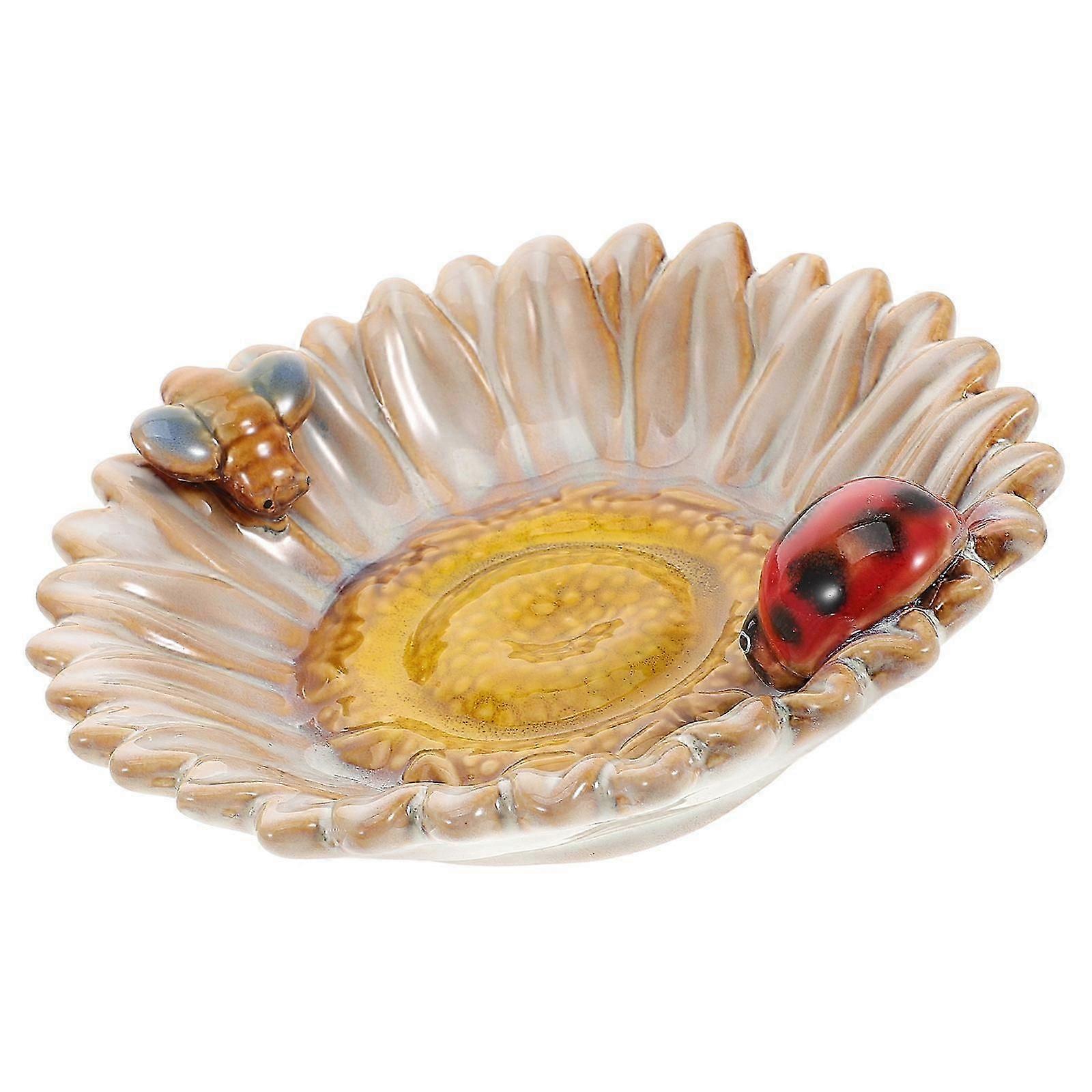 Ceramic Serving Plate Sunflower Design for Home Use