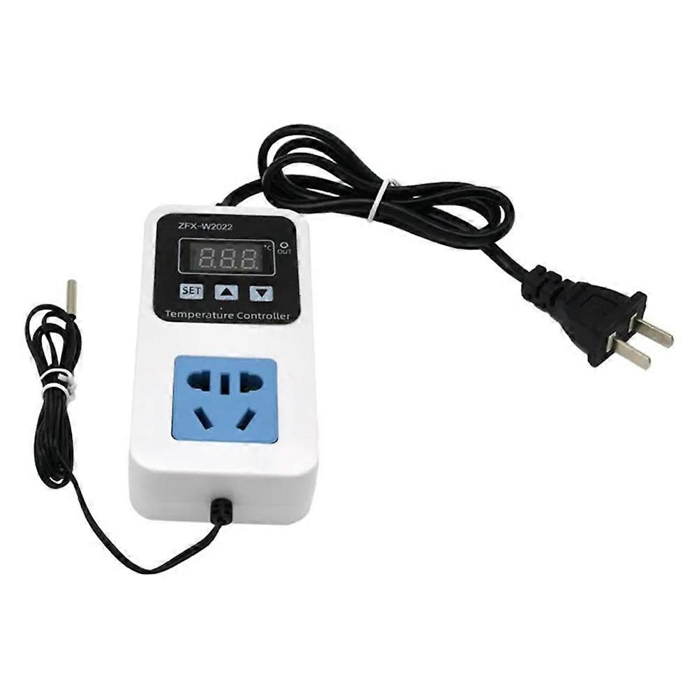W2022 Digital Temperature Controller Socket, 1500W Smart Thermostat Regulator with Waterproof Sensor US Plug