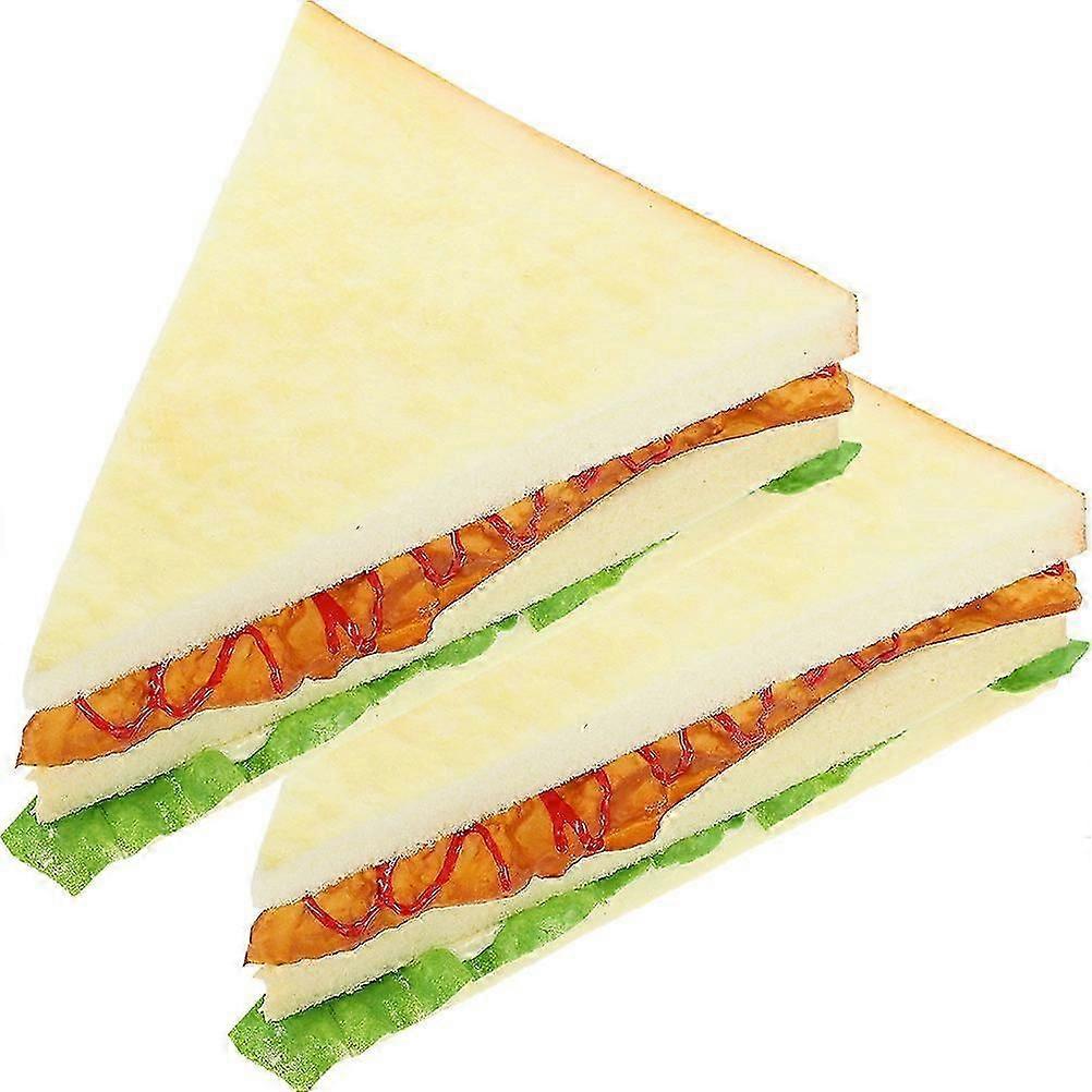 Simulation Sandwich Model Artificial Sandwich for Practice 2Pcs Decoration