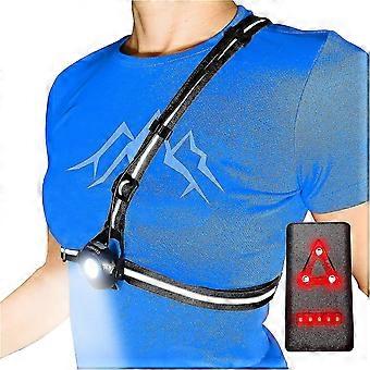 Chest Running Light For Runners And Joggers With Adjustable Beam And Reflector, Usb Led Rechargeable Tw