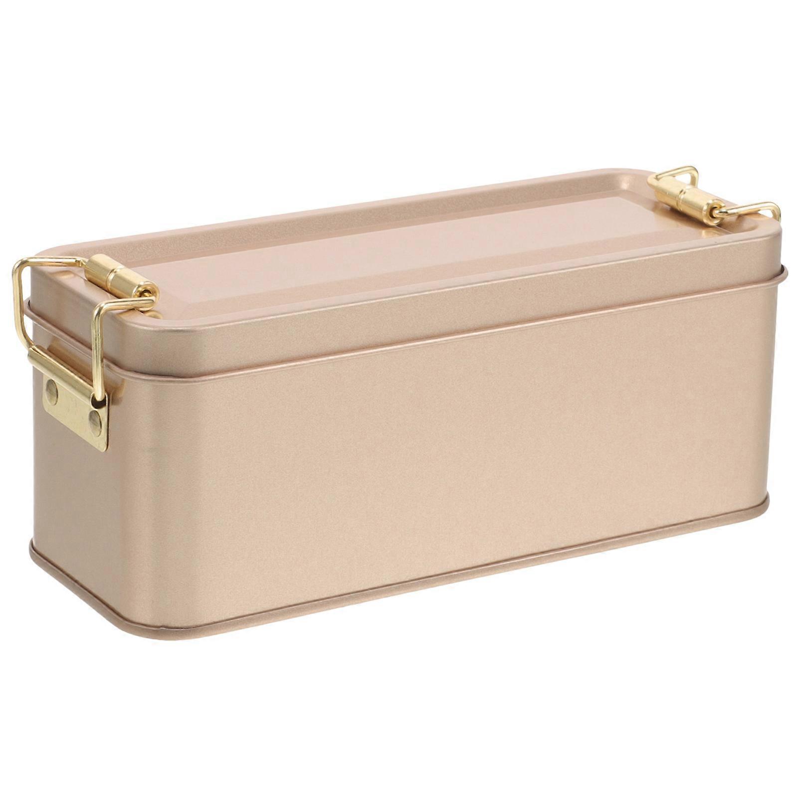 Empty Cookie Tin Creative Candy Box with Lid Cookie Wrapping Tin Rectangle Candy Box