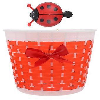 Plastic Scooter Basket Children Bike Basket for Bicycle Use Red Handmade