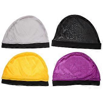 4st Elastiska Vågkepsar Unisex Silky Wave Caps Hattar Färgglada Peruker Dome