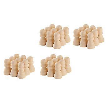 50 Stück Spielzeug Kinder Familie Brettspiele Holz Schachfiguren Holz Familienspiele Malerei DIY Schachfiguren