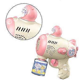 Cartoon Bubble Maker Kind Spielzeug Automatik Astronaut Seifenblasenmaschine Outdoor Hochzeit Party Spielzeug LED Licht Kind Geburtstagsgeschenk Rosa
