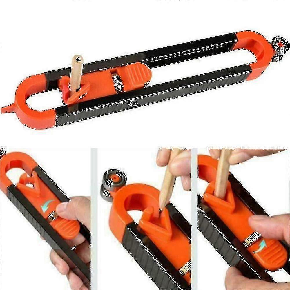 Locking Outline Scribing Measure Carpenter's Tool