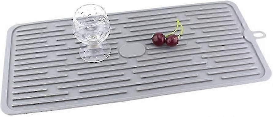 Large Corrugated Silicone Drainage Pad Kitchen Daily Necessities B-black Rectangular
