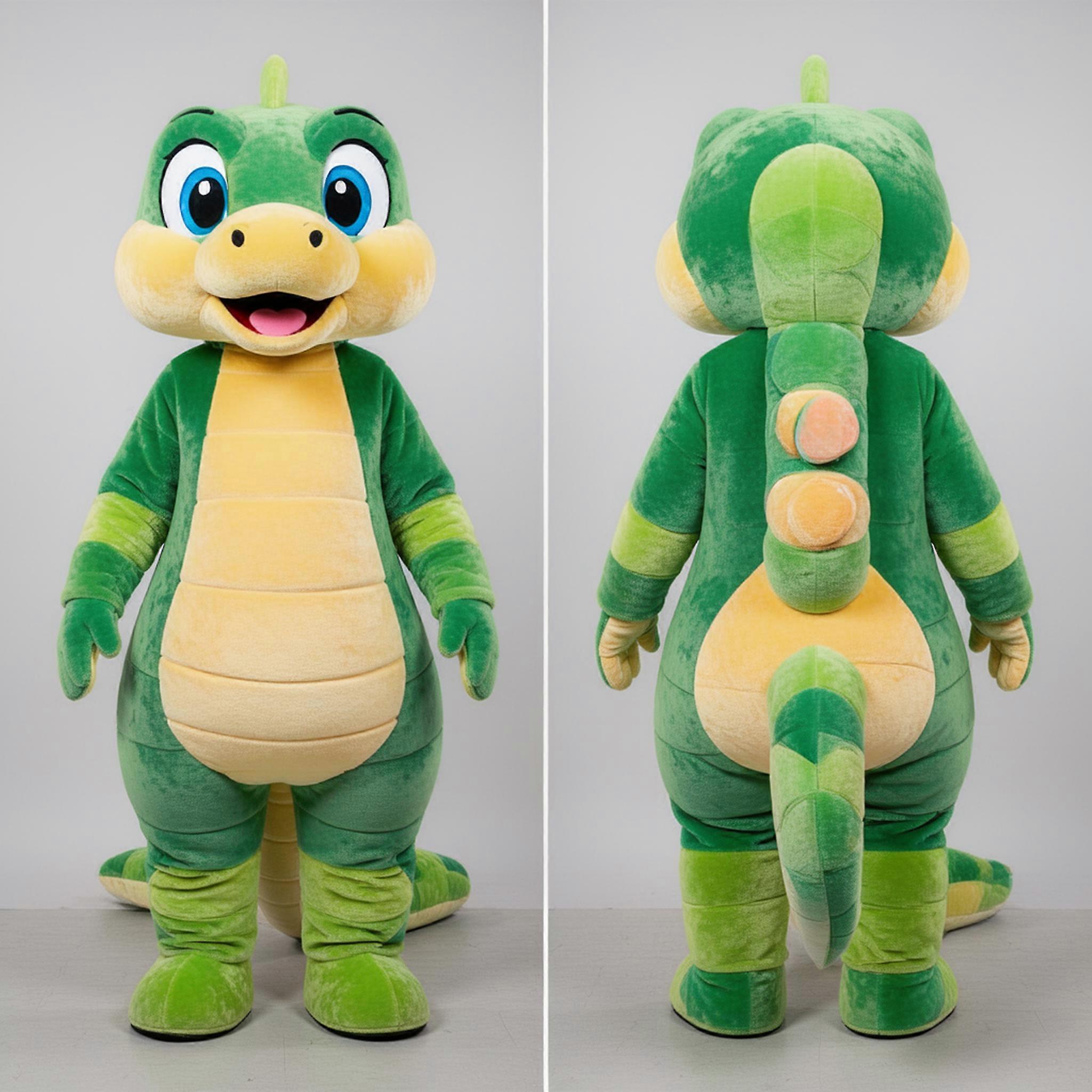 MASTICOT Neon Green Velvety Snake Mascot