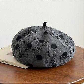 Women S Vintage Distressed Beret Hat Japanese Style Face Slimming Painter Hat