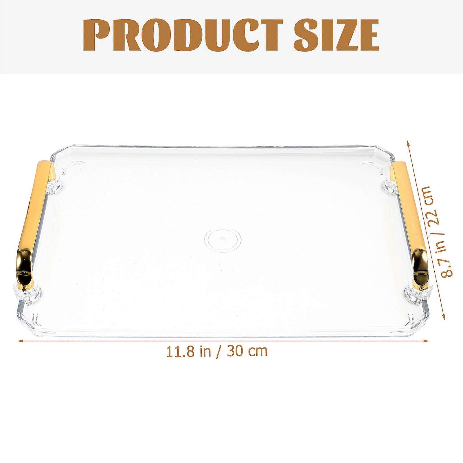 Transparent Rectangular Tray for Storage Desktop Serving Tray