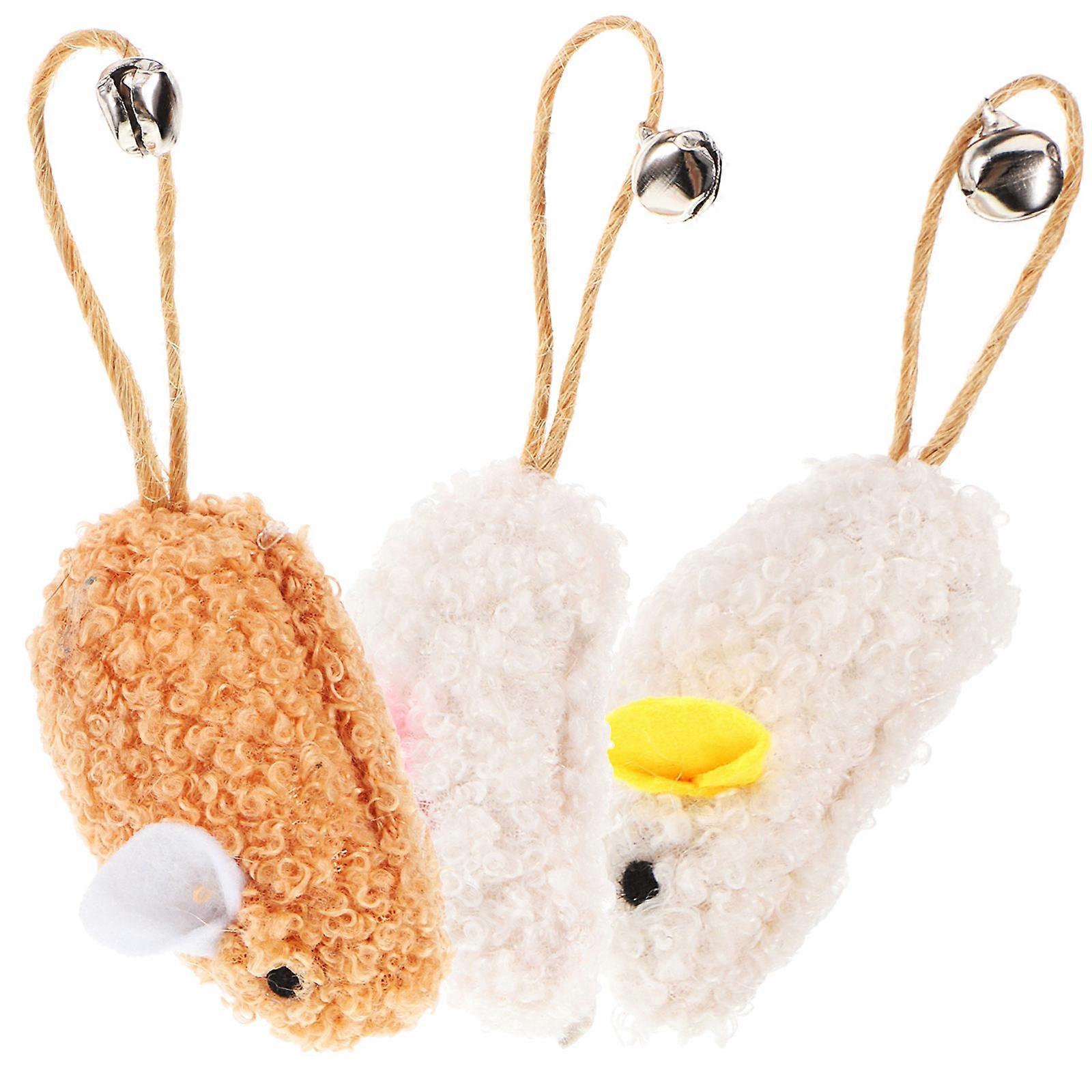 Cat Teasing Toy Plush Mouse for Interactive Play 3Pcs Kitten Set