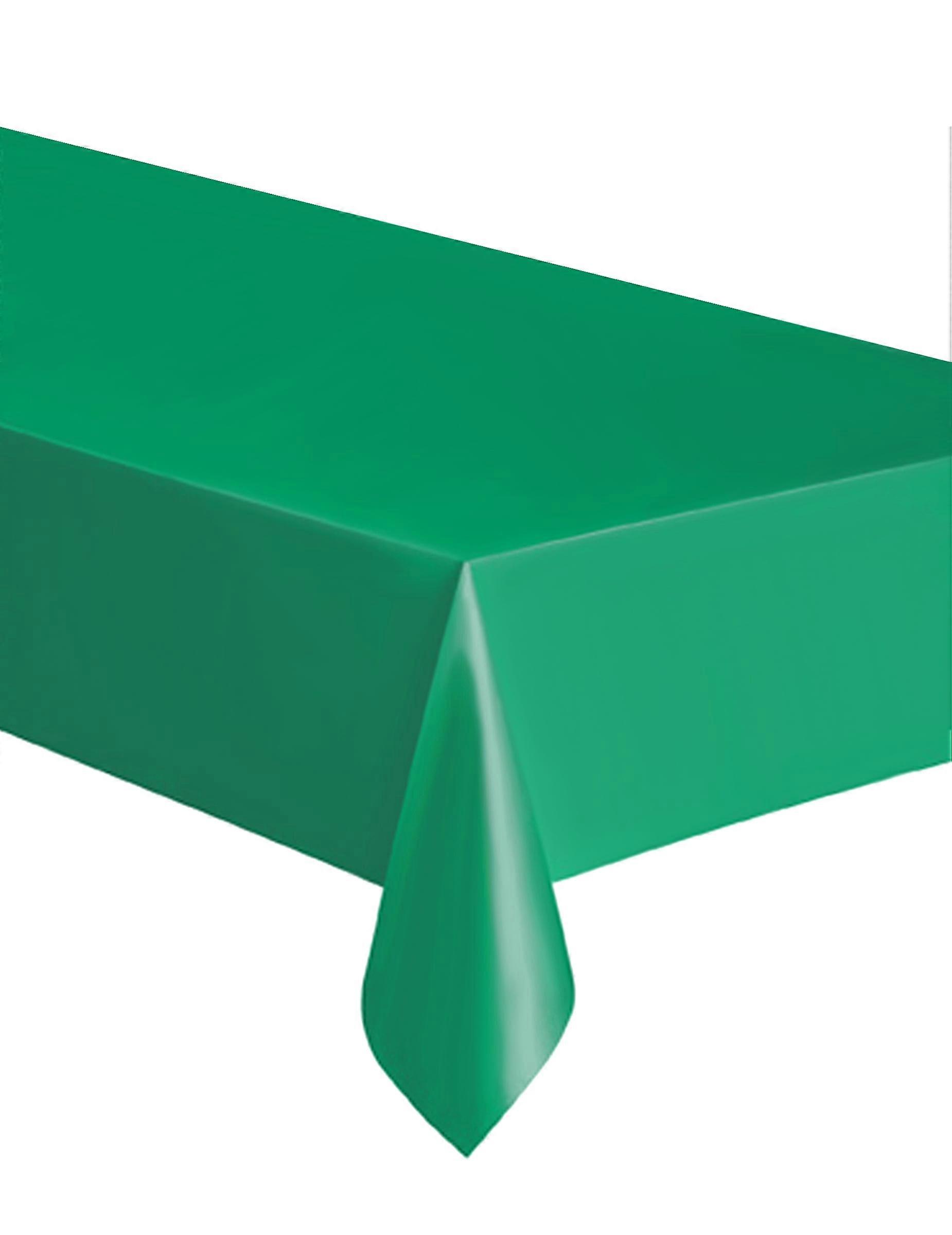 Rectangular Emerald Green Plastic Tablecloth 137 x 274 cm