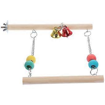 Bird Swing Parrot Wooden Durable Toy for Playing 1Set