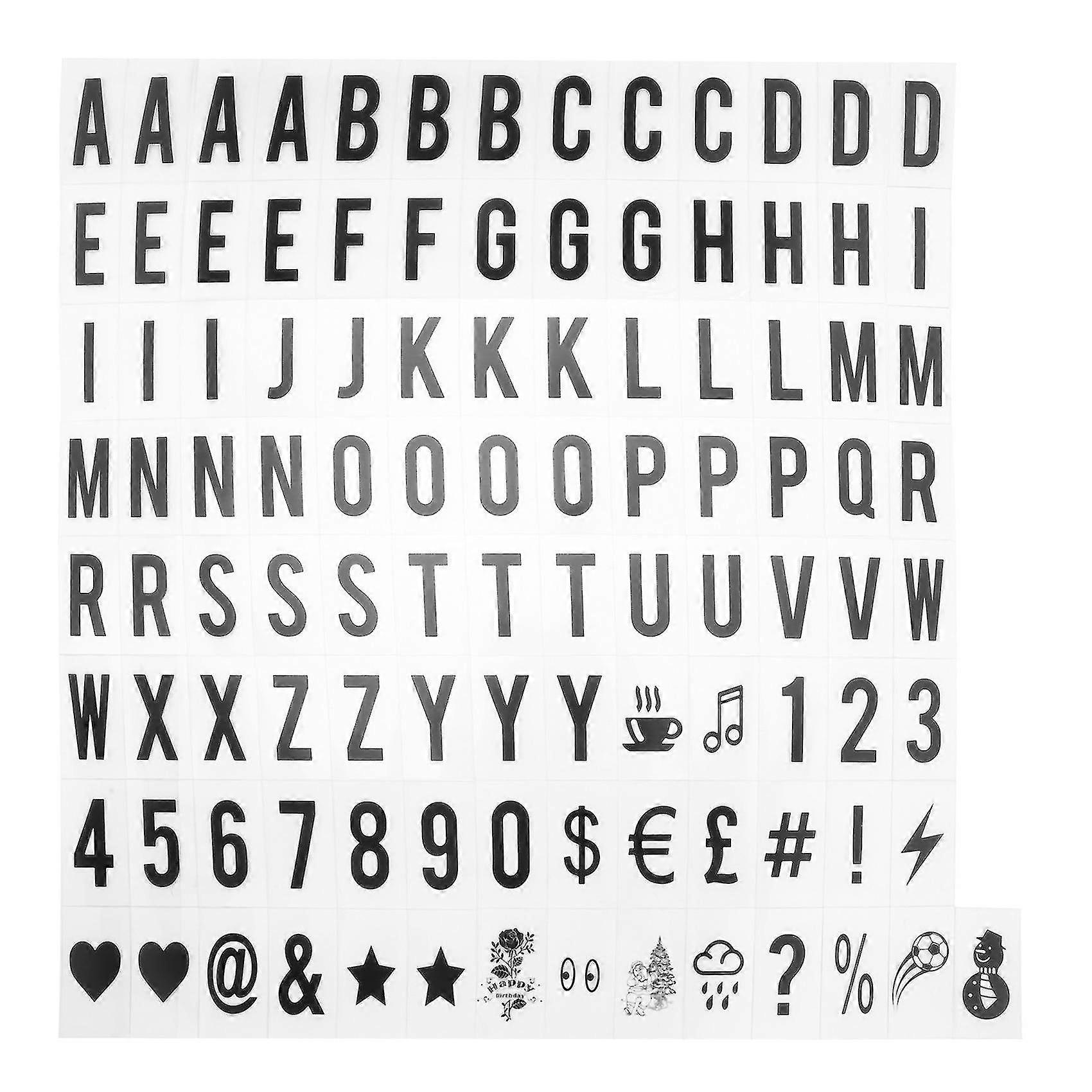 104pcs Cinematic Lightbox Letter Number Replacements Black for A4 Message Board