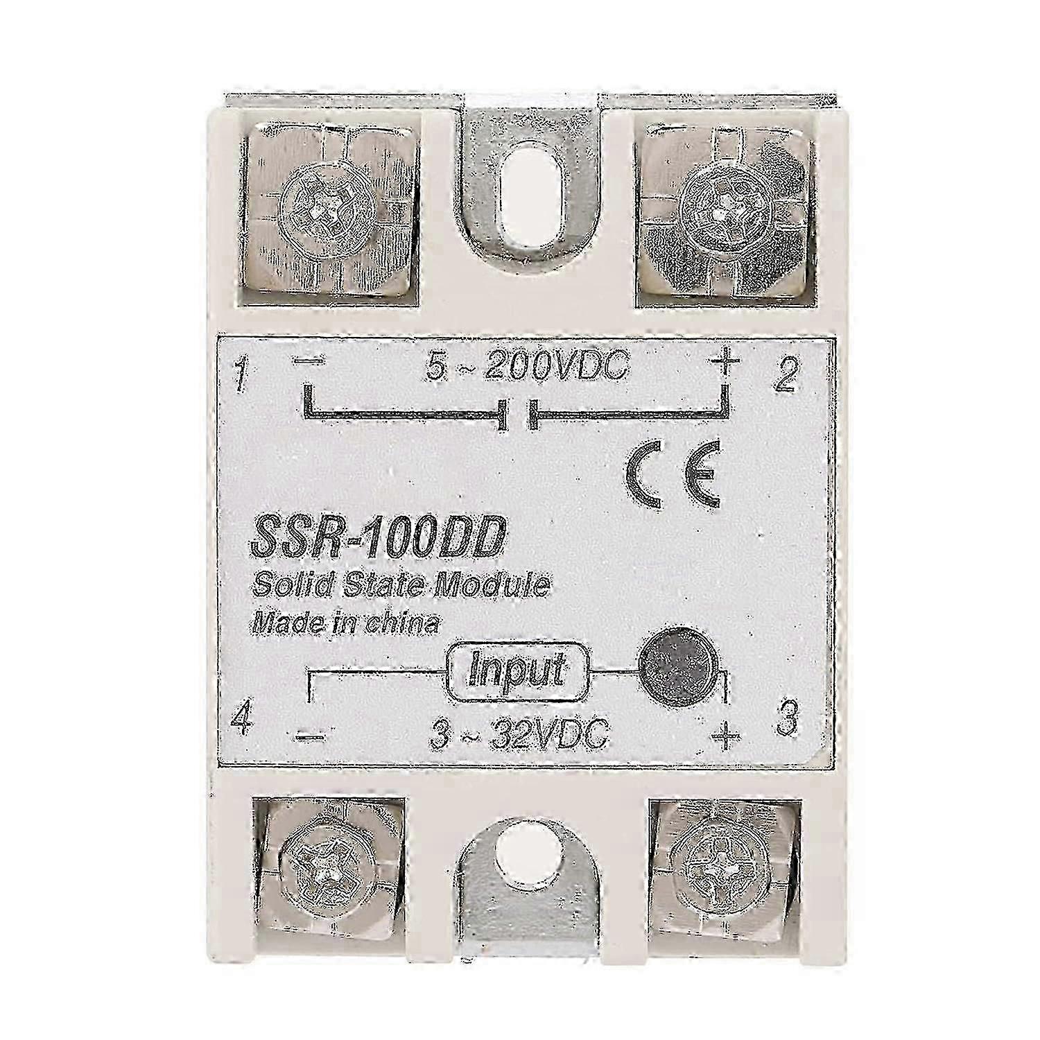 SSR-100DD Solid State Relay Module, 3-32V DC Input, compatible with Industrial Automation and Circuit Modification