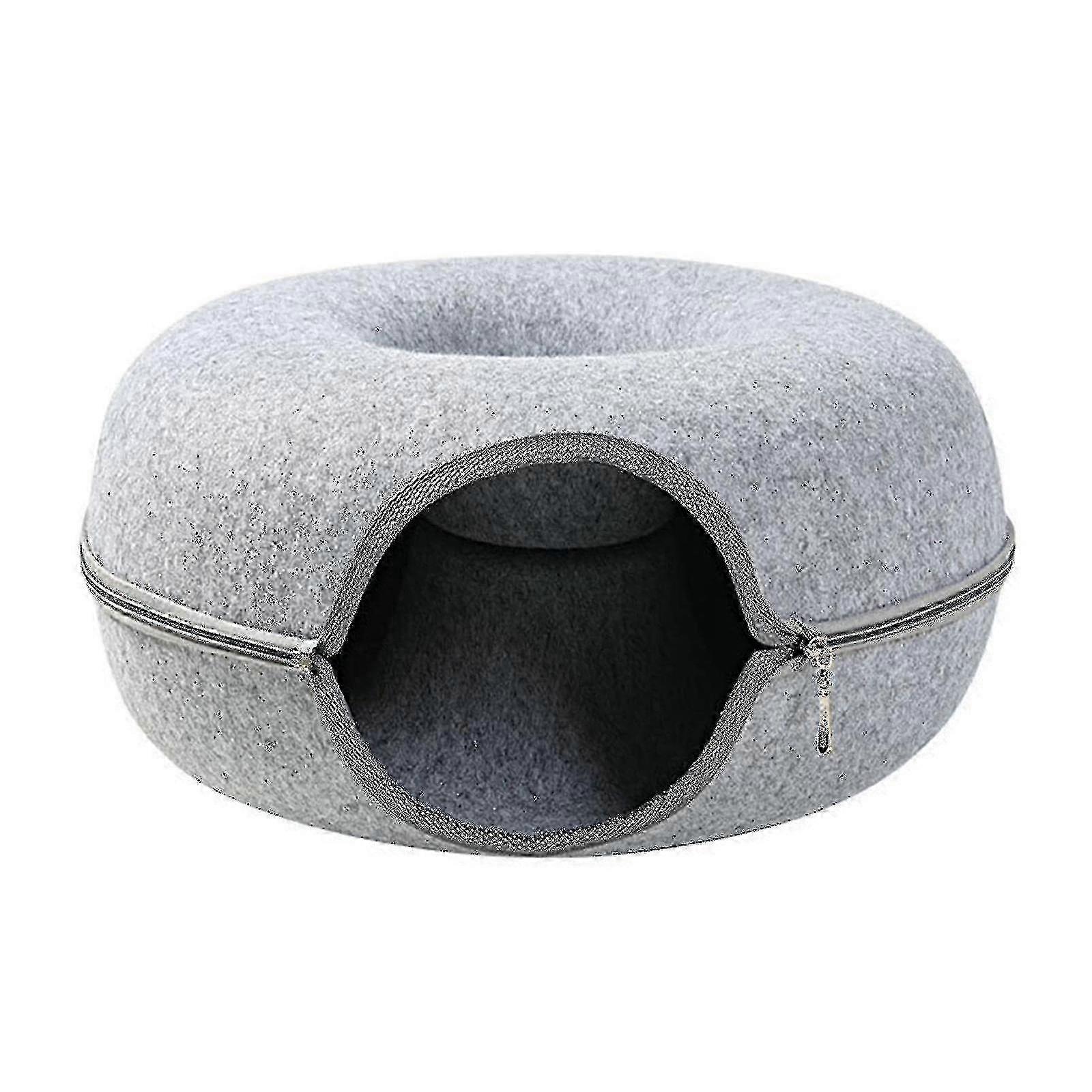 Large Round Felt Cat Cave With Tunnel