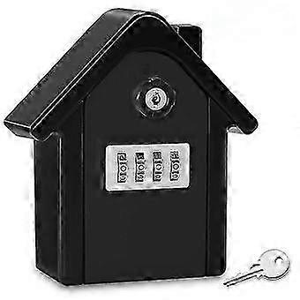 Wall Mounted Security Key Box Key Box with Digital Code & Emergency Keys, (Black)15*13.5*5.5CM