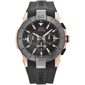 Cerruti Fano Quartz analoge man horloge met siliconen armband CRA097D224G