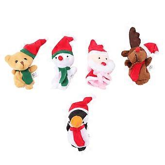 Christmas Finger Puppets Santa Deer Snowman Educational Finger Puppets Dolls 5Pcs