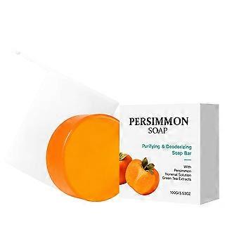 2pcs Persimmon Cleansing Soap, gentle foaming daily cleanser, moisturizes, refreshes & softens body skin, odor - free