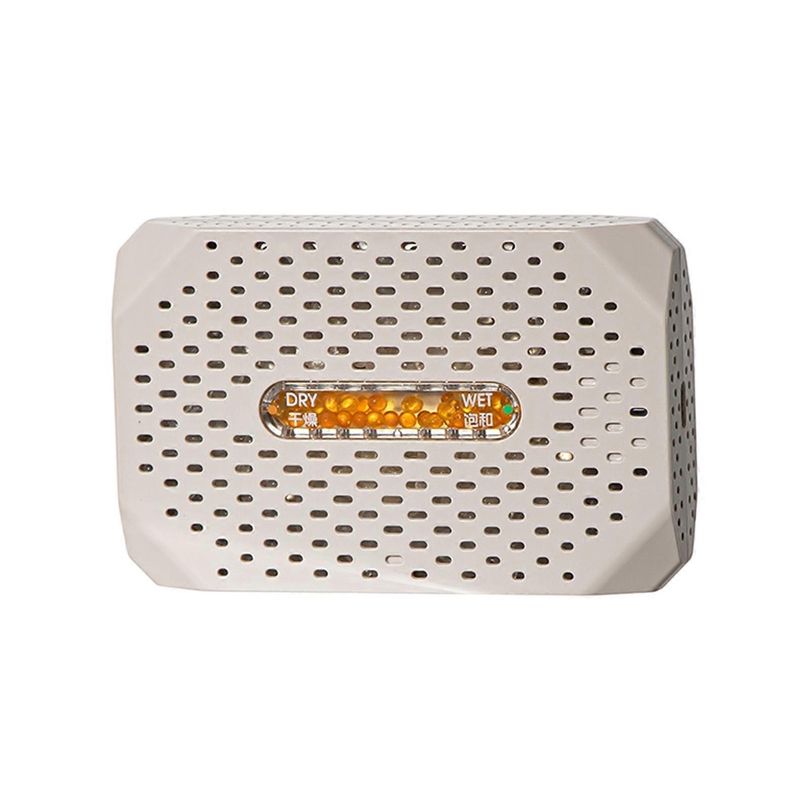 Regenerable Dehumidifier Box with Replaceable Card, Center Viewing Window, and High-Temperature Drying for Storage  White