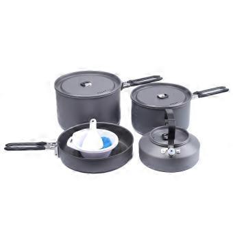 Feast 4 kampeerkookgereiset Kookset voor buiten met pot, ketel, pan, kommen en spatel
