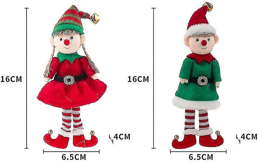 Set Of 2 Plush Christmas Elves Christmas Decoration Hanging Car Dcor