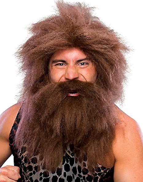 Costume Characters Caveman Beard And Set Wig Brown