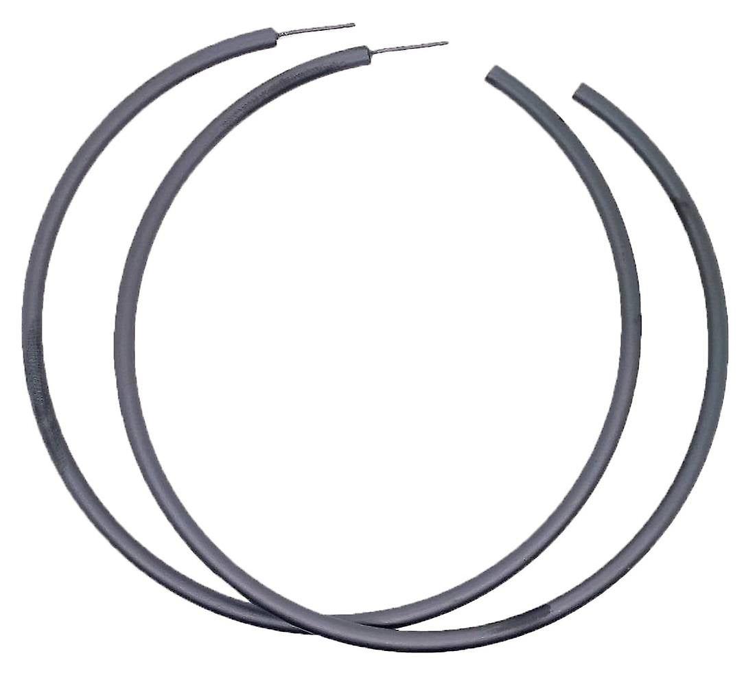 Ti2 Titanium Extra Large Round Hoop Earrings - Black