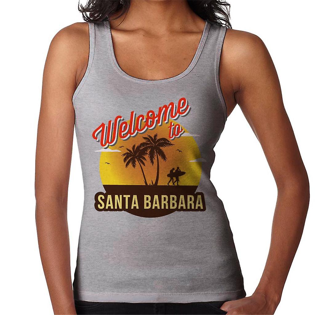 Bem-vindo a Santa Barbara retrô mulheres do colete
