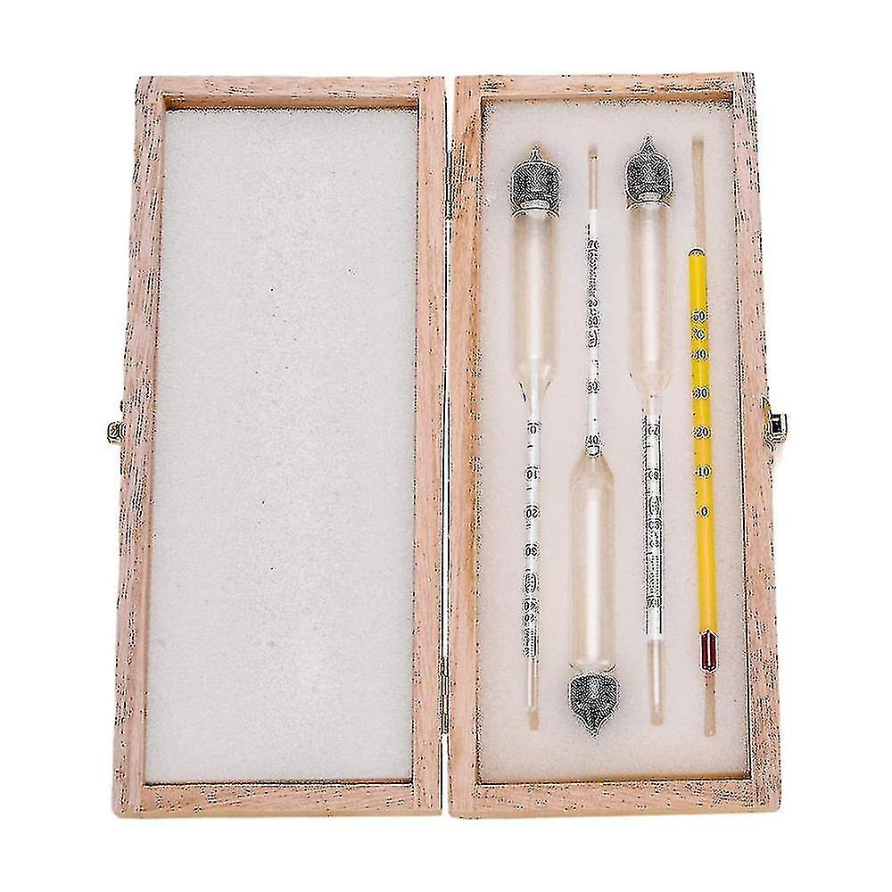 Hydrometer Alcohol Meter Wooden Box Set