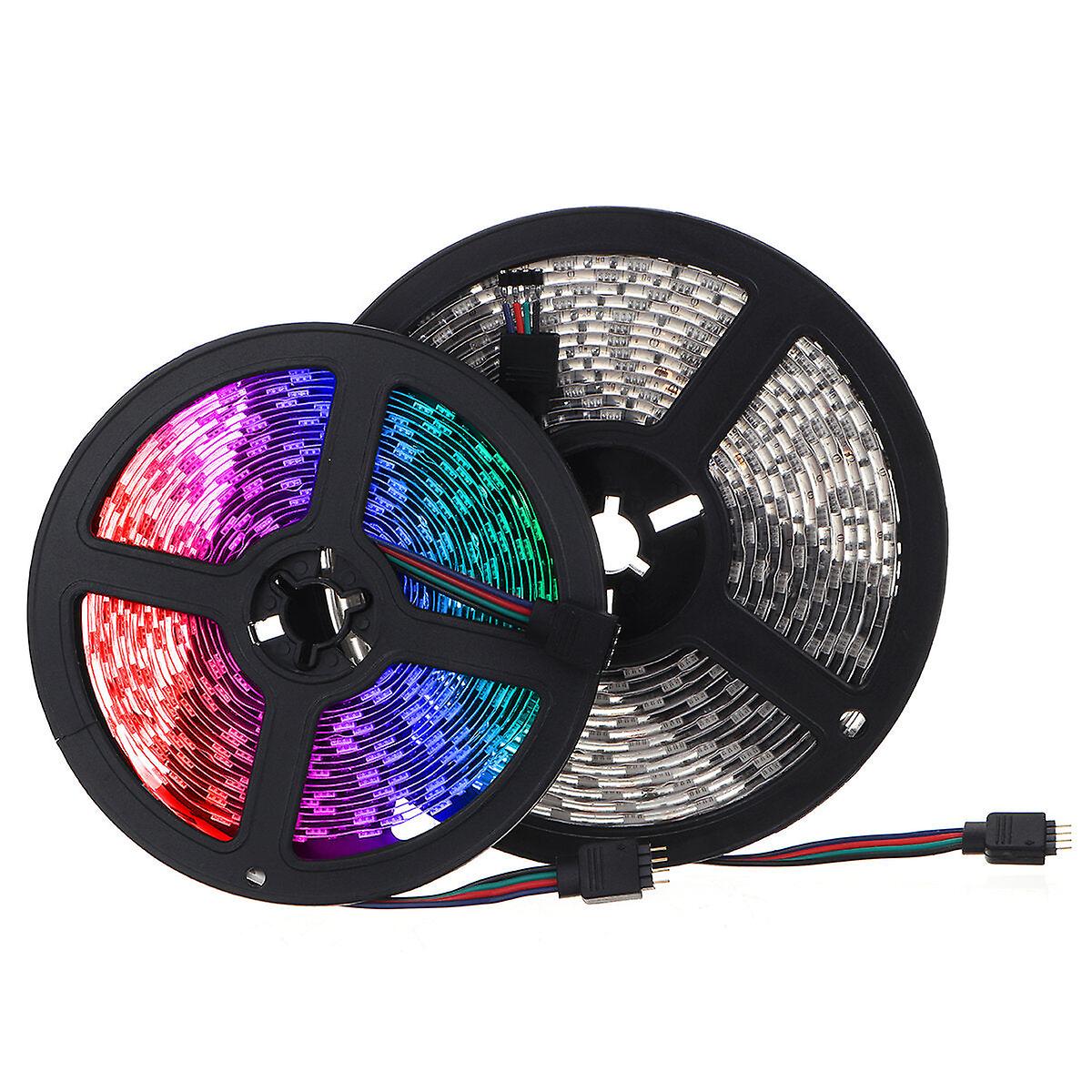 Dc12v 5m 5050 Rgb Led Strip Light, Waterproof/non-waterproof, 300 Leds, 44 Key Remote, 3a Power Adapter