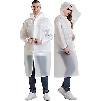 2 Pack Rain Ponchos Waterproof Raincoat For Adult Reusable Portable Rain Coat(transparent & Grey)