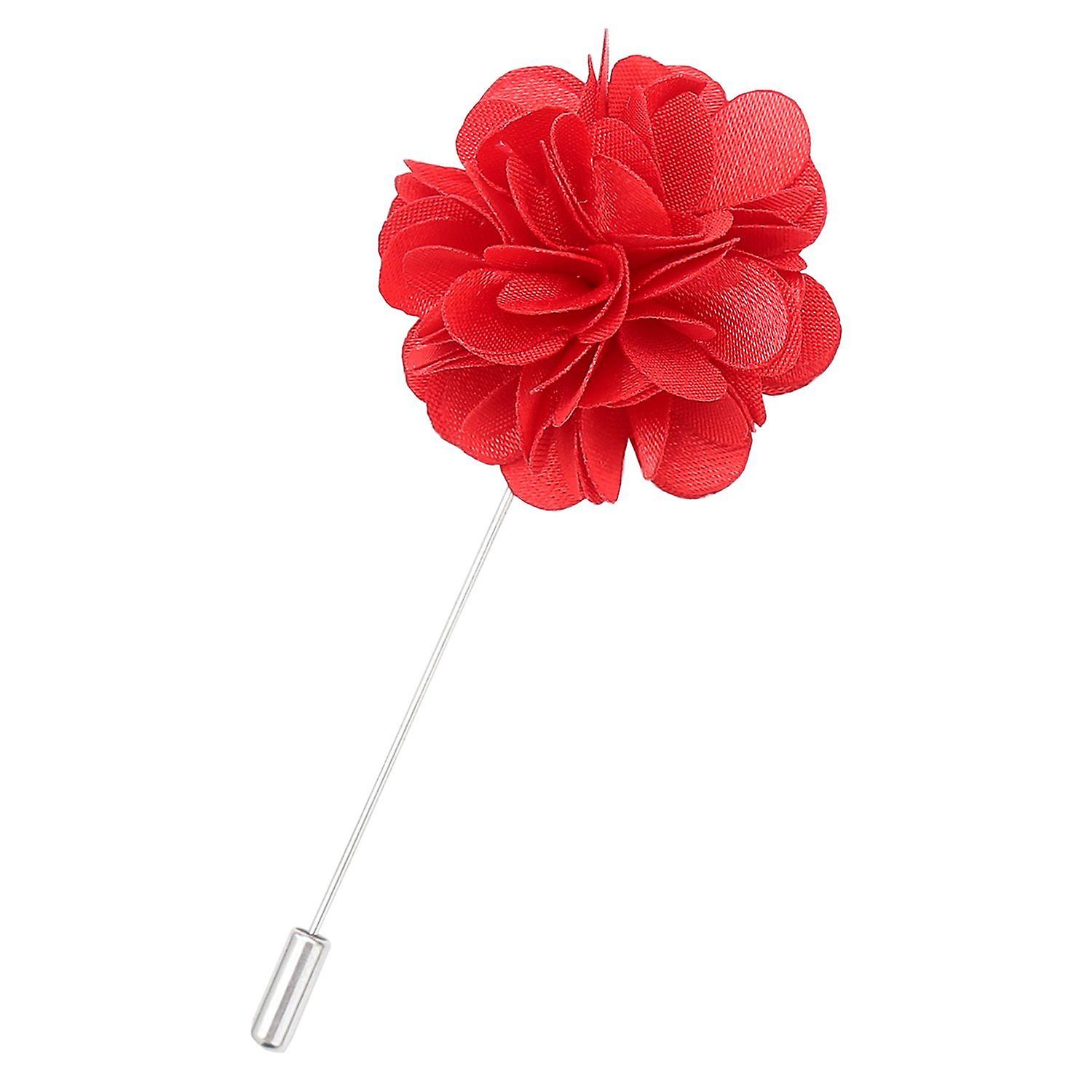 Red Plain Satin Lapel Pin