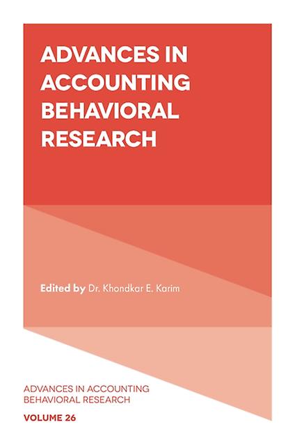 Advances In Accounting Behavioral Research Paperback Book