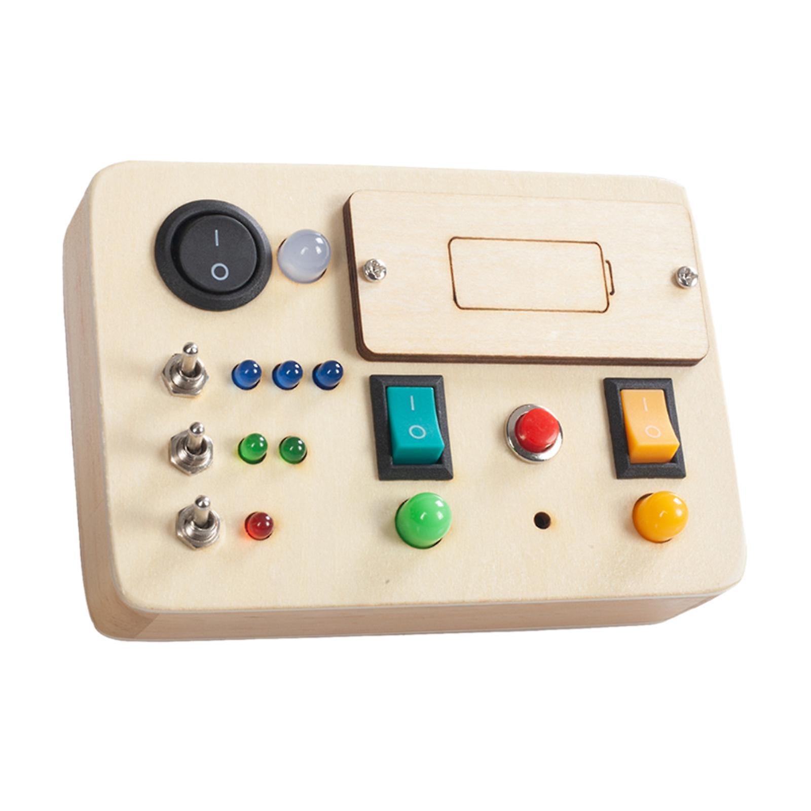 Busy Board with LED Light Switch Toy Practical Skill for Early Education style C