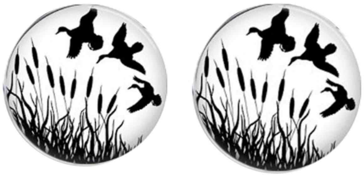 Bassin and Brown Flying Ducks Cufflinks - White/Black