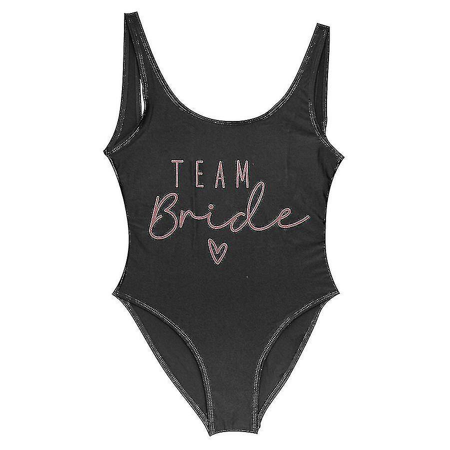 S-3xl Gold Print Team Bride One-piece Swimsuit Squad Women
