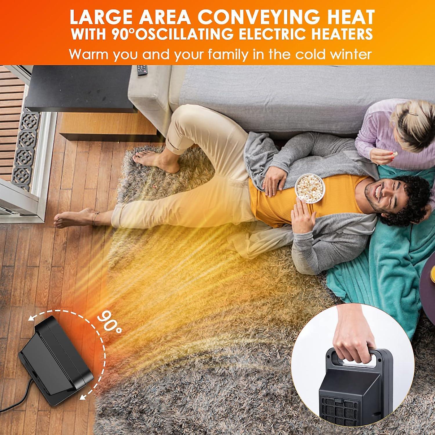 Portable Fan Heater 3s Fast Heating PTC Mini Heaters 3 Heating Modes ...