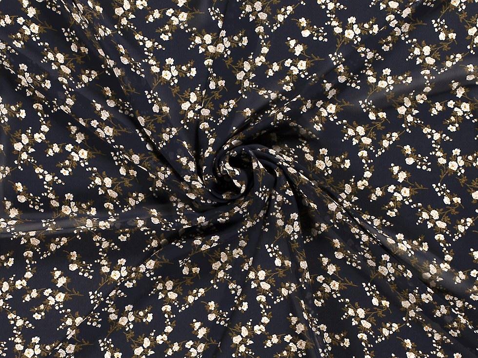 1.4m Sheer Chiffon Fabric Navy - per metre