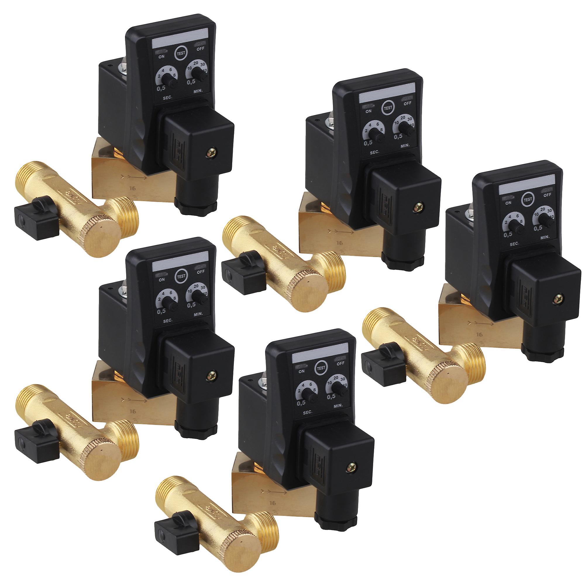 5 Pieces 1/2Inch 110V Separated Electronic Timed Air Compressor Drain Valve