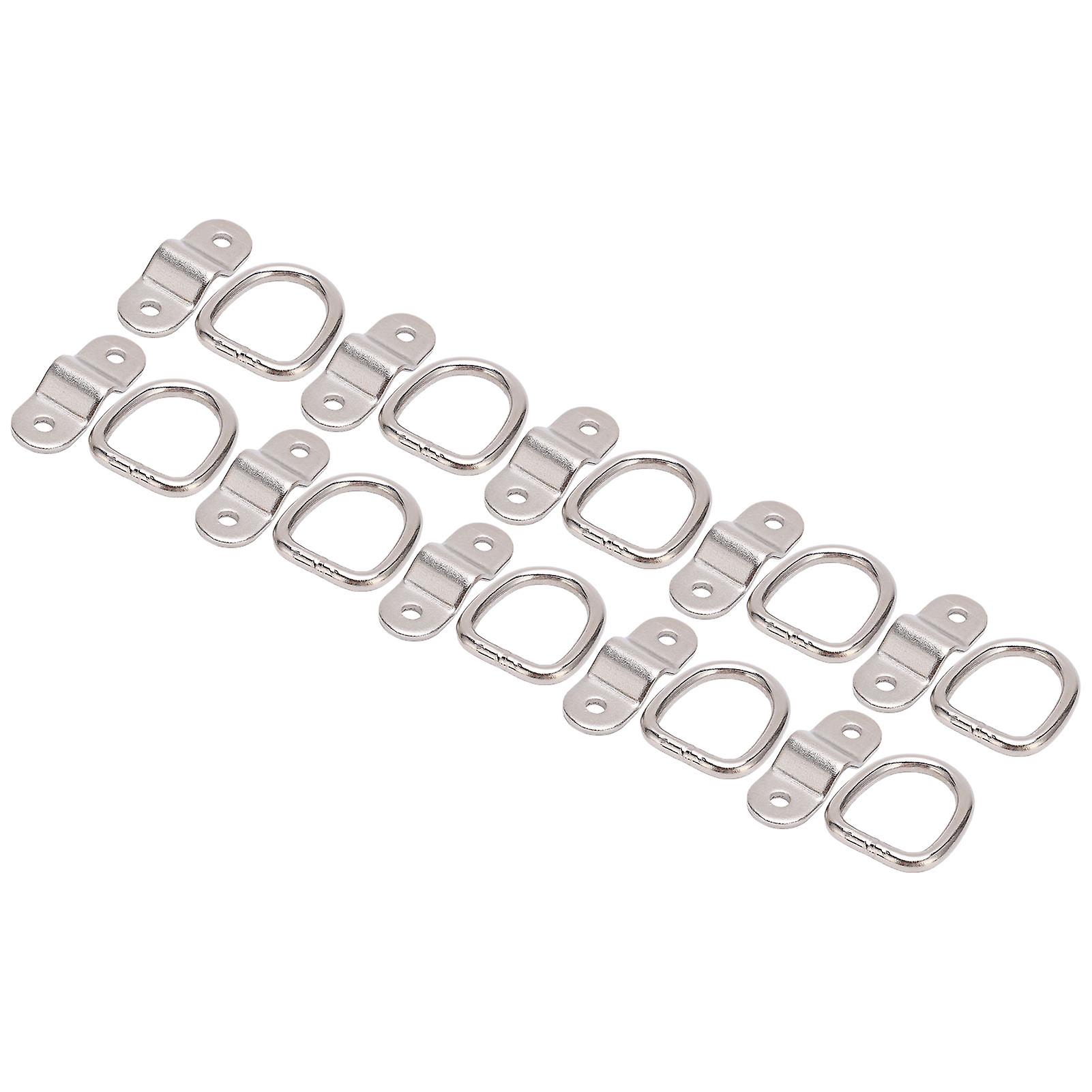 10Sets Tie Down Anchors Multifunction High Strength Surface Mount D Ring for Safe Secure HaulingSilver