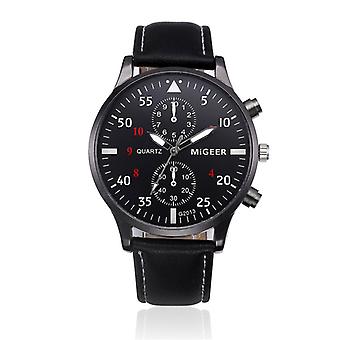 Klassisk Genève Mode Herreur Alloy Læderrem Armbåndsur Mand Gave