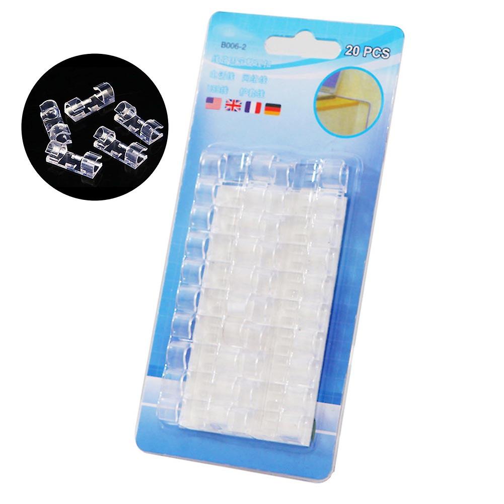 20Pcs/Box Self-Adhesive Cable Clips Organizer Drop Wire Holder Cord Management